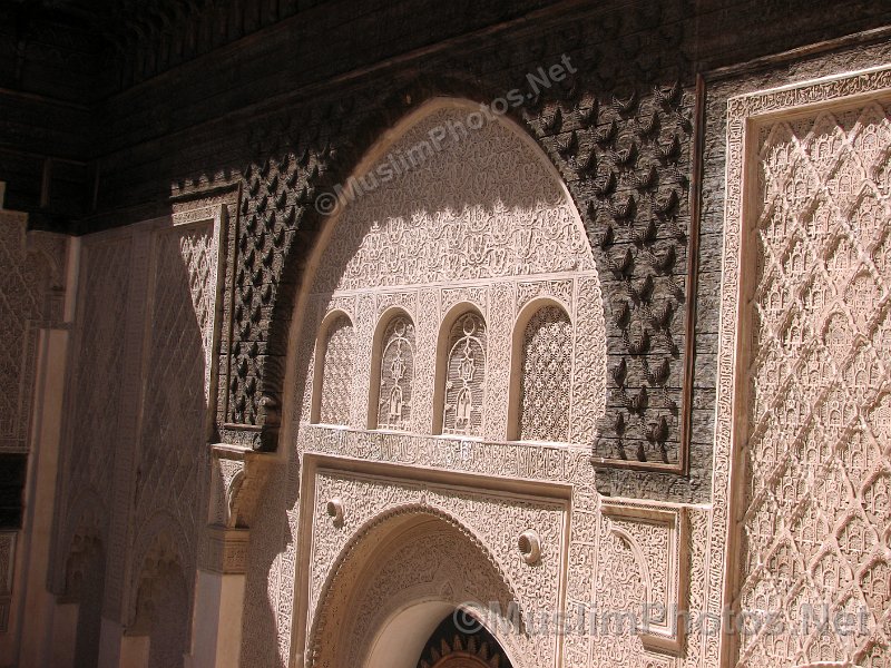 Walls of the courtyard in Ben Youssef Medressa